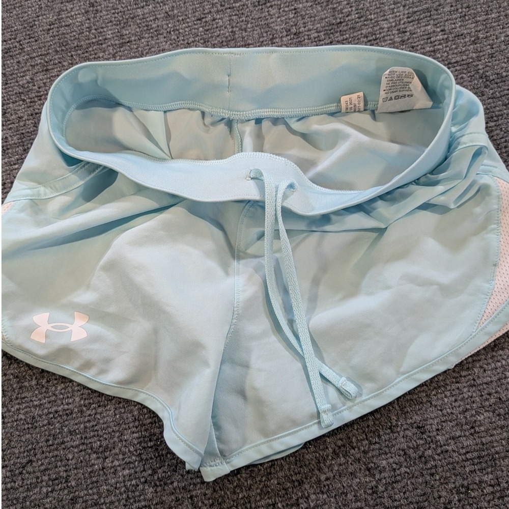 Under Armour Fly-By Running Shorts Kids Youth Medium Light Blue - Picture 4 of 6